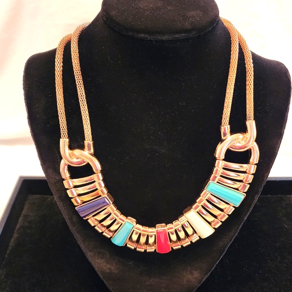 BANSRI India Gold Tone Statement Necklace NEW